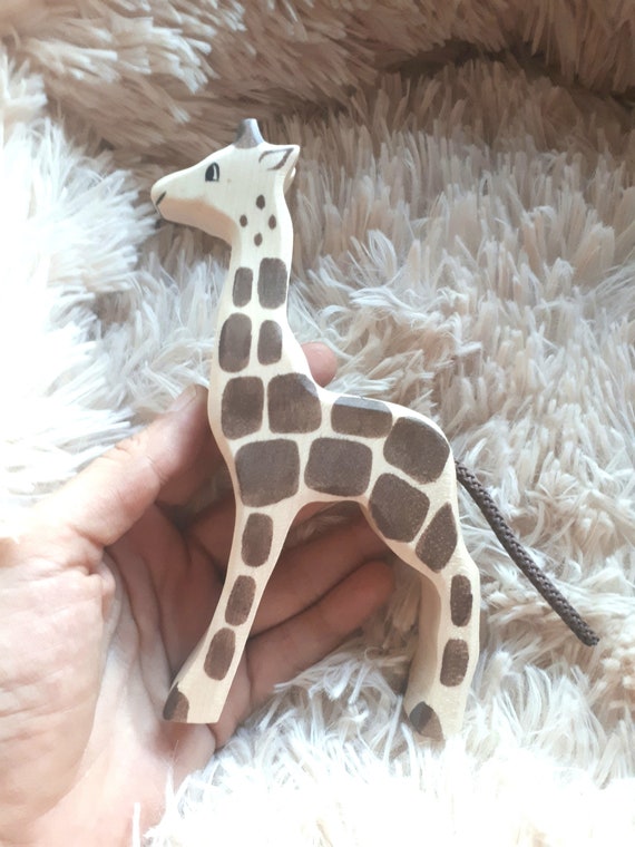 Lustige Giraffe Holz Tier Figur Kinder Spielzeug Afrika Buntes33 