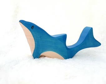 Wooden Dolphin, Dolphin toy, marine animals, dolphin decor, baby room decor, Dolphin decoration, Dolphin figurine, Heirloom wood toys