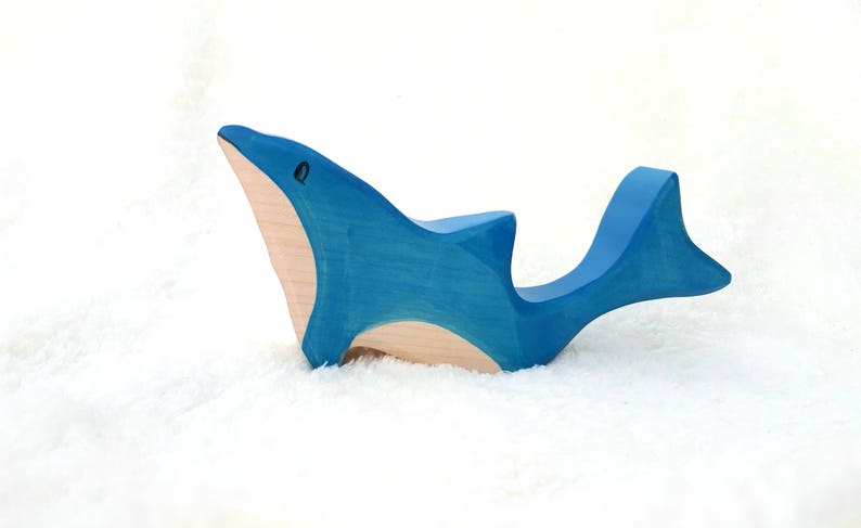 Wooden Dolphin, Dolphin toy, marine animals, dolphin decor, baby room decor, Dolphin decoration, Dolphin figurine, Heirloom wood toys image 1