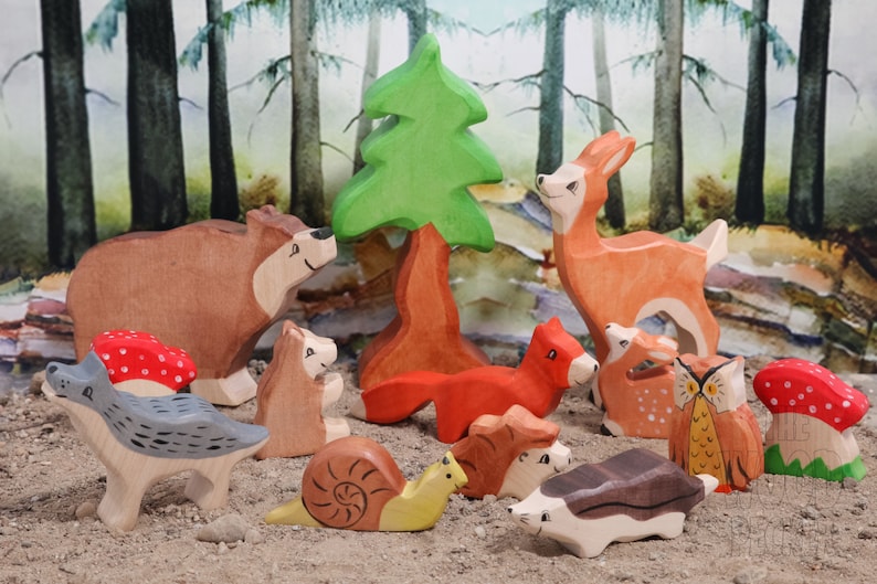 BIG SET Forest Animals Waldorf Toys Animal Toys Toddler Etsy