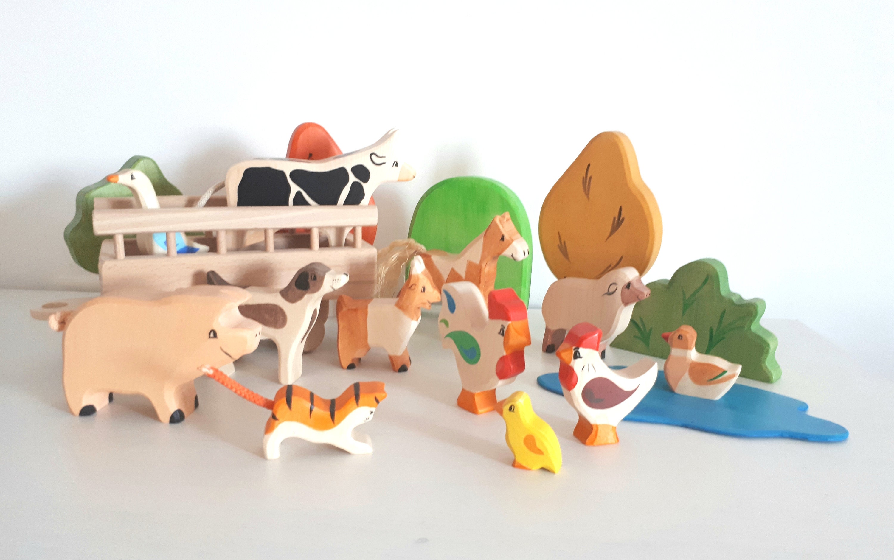 8ST Bauernhof Tiere Models Figuren Set Spielzeug Kunststoff Simulation PferdNZ8 