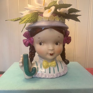 Little Umbrella Girl Head Vase