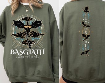 Fourth Wing Basgiath War College Dragon Rider Sweatshirt, Fly Or Die Sweater