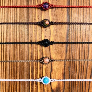 Braid - Healing Crystal Macrame Choker, boho hippie choker necklace, natural crystal jewelry, bohemian jewelry, customizable choker
