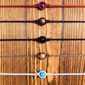 Braid - Healing Crystal Macrame Choker, boho hippie choker necklace, natural genuine jewelry, macrame jewelry, customizable choker