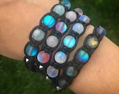 Healing Crystal Aura Shamballa Bracelets Customizable with 20 different crystals to choose from