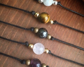 Crystal Choker! Healing Crystal Choker Necklaces! Customizable with 20 crystals to choose from!