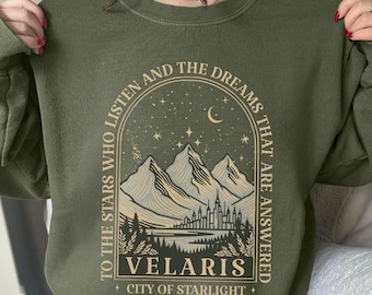 Velaris-sweater, City of Starlight ronde hals, leesgrage ACOTAR-merchandise