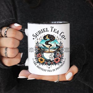 Suriel Tea Co Mug, ACOTAR Coffee Cup, Two Toned Colorful Mug, Book Lover Gift for Women Smut Reader, Spill the Tea Mug, SJM Mug, Bookish Cup