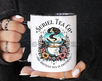 Suriel Tea Co Mug, ACOTAR Coffee Cup, Two Toned Colorful Mug, Book Lover Gift for Women Smut Reader, Spill the Tea Mug, SJM Mug, Bookish Cup