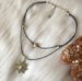 Sun Charm & Healing Crystal Double Wrapped Choker Necklace! 