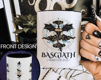 Fourth Wing Basgiath War College Mug, Dragon Emblem
