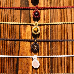 Teardrop - Healing Crystal Macrame 【NECKLACE】, boho hippie choker necklace, natural crystal jewelry, bohemian jewelry, customizable necklace