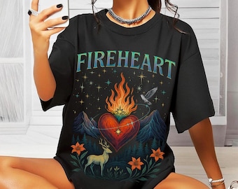 Eldhjärta Aelin T-shirt, Glastron T-shirt, Booktok Fantasy Reader-gåva