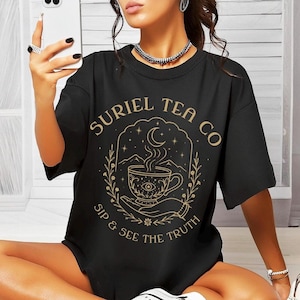 Suriel Tea Co Comfort Colors Shirt, Suriel&#39;s Tearoom T-Shirt, ACOTAR Merch, Suriel Tea Company, SJM Fan, A Court of Thorns and Roses Tee