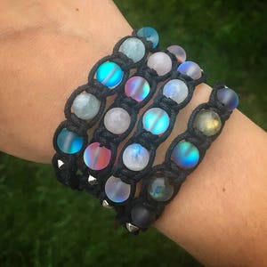 Crystal Aura Shamballa Bracelets! Custom Shamballa Bracelet. Healing Gemstone Bracelets. Customizable with 24 crystals to choose from!