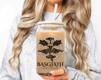 Gobelet pour boîte de conserve en verre Fourth Wing, gobelet Dragon Rider Basgiath War College