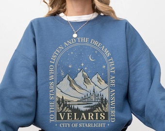 Velaris-sweater, City of Starlight, Night Court, leesgrage ronde hals