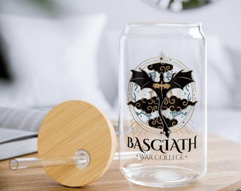 Boîte en verre dragon de la quatrième aile, emblème de l'université de guerre Basgiath, cadeau fantastique livresque