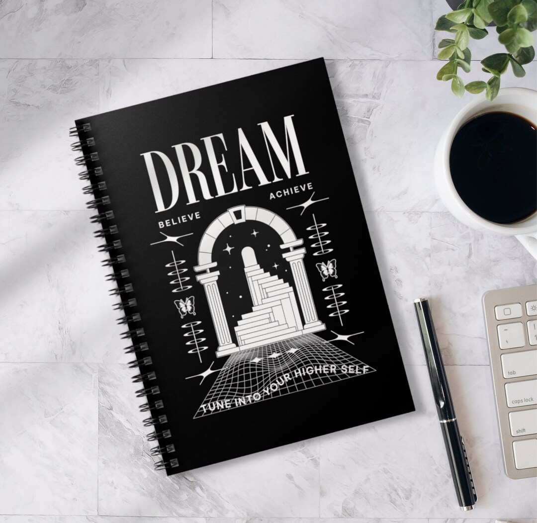 Dream Journal Notebook, Aesthetic Dream Believe Achieve Journal ...