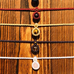 Teardrop - Healing Crystal Macrame Necklace, boho hippie choker necklace, natural genuine jewelry, macrame jewelry, customizable necklace