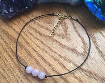 Gemstone Choker, Healing Crystal Necklace, Birthstone, Customizable