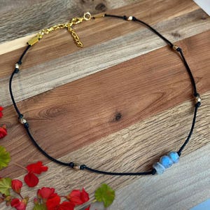 Labradorite Beaded Choker, Healing Crystal Necklace, Labradorite Protection Crystal Jewelry, Boho Hippie Choker, Dainty Crystal Choker