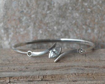 Vintage Scottish Sterling Silver Kit Heath CZ Bangle / bracelet