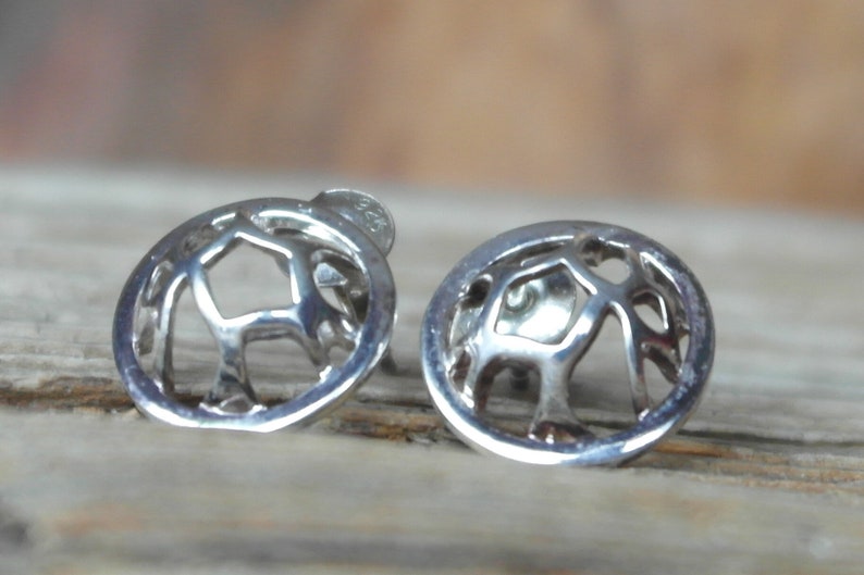 Vintage Scottish Sterling Silver Malcolm Gray Dune Stud Earrings Ortak