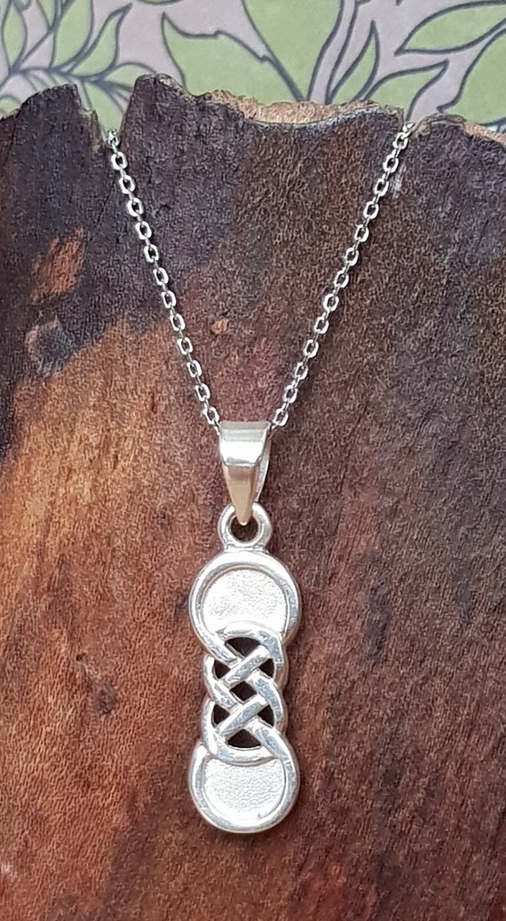 Vintage Scottish Sterling Silver Celtic Knot Pend… - image 5
