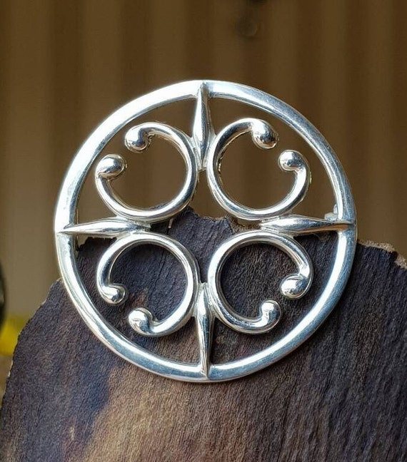 Scottish Ola Gorie Plata Esterlina Fianna Bufanda Broche Pin Bluebell Caja