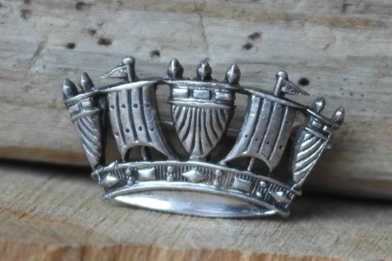 sterling silver crown pin
