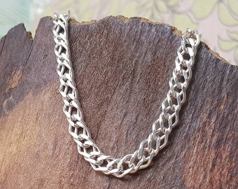 Vintage Sterling Silver Chain Link Bracelet 6 1/2 inches long