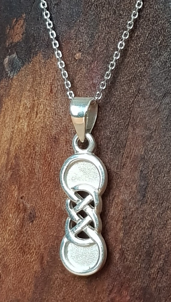 Vintage Scottish Sterling Silver Celtic Knot Pend… - image 2