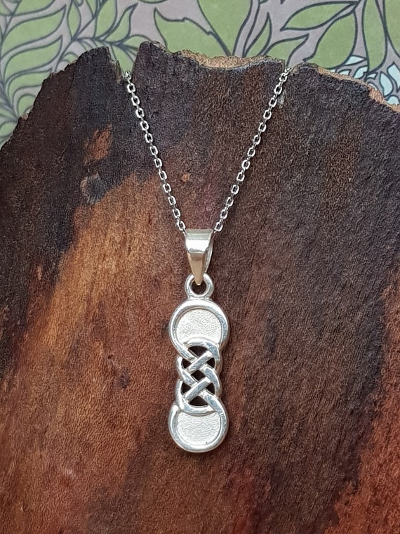Vintage Scottish Sterling Silver Celtic Knot Pend… - image 4
