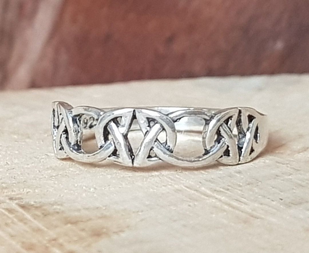 Vintage Scottish Sterling Silver Celtic Knot Ring Uk Size L 1/2 US Size ...