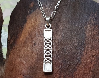 Vintage Scottish Sterling Silver Celtic Knot Necklace / Pendant 18 1/2 inch long chain