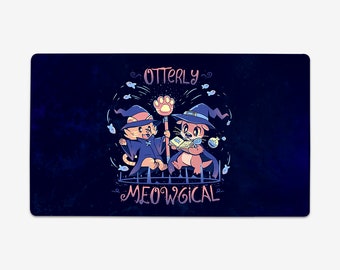 Thin Office Gaming Desk Mat | Otterly Meowgical Thin Desk Playmat