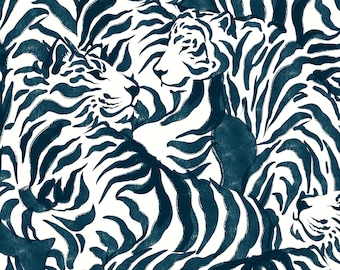 Tiger Wallpaper 'Minacious' By Eades & Francis - Animal Wallpaper - Cat Wallpaper - Tiger Wallpaper - Pattern Wallpaper