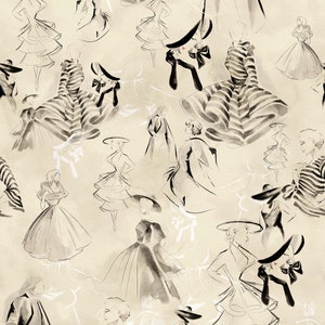 Carta da parati ispirata alla moda - 'Evangeline' di Eades & Francis - 3 varianti di colore - Acquista carta da parati - Carta da parati alla moda - Carta da parati per ragazze