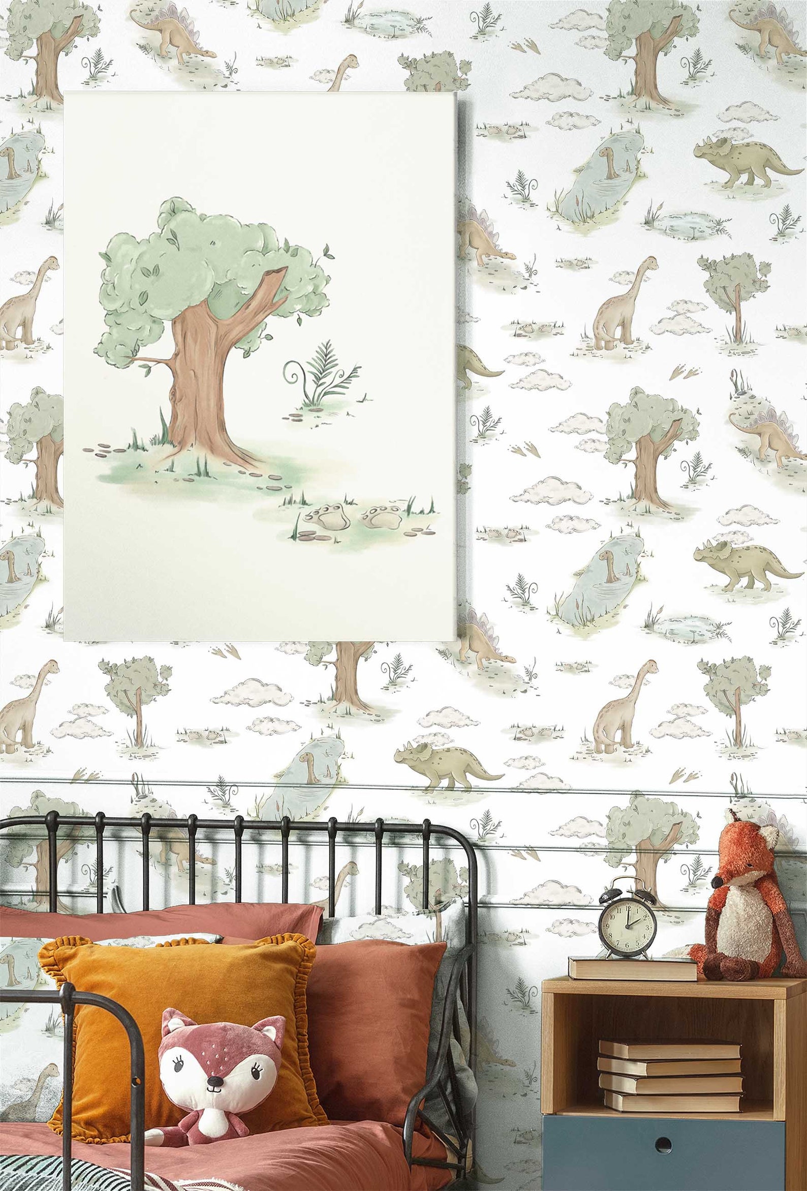 Children's Dinosaur Wallpaper Dino Dreams in 5 Colours Etsy UK