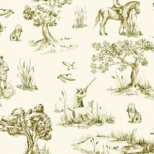 Hunting Toile Wallpaper Game Availale in 5 Colours Country Wallpaper