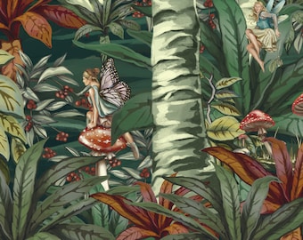 Fairy Woodland Panel Wallpaper - 'Elsie's Garden' by Eades & Francis - Fairy Wallpaper - Woodland Wallpaper - Panel Wallpaper