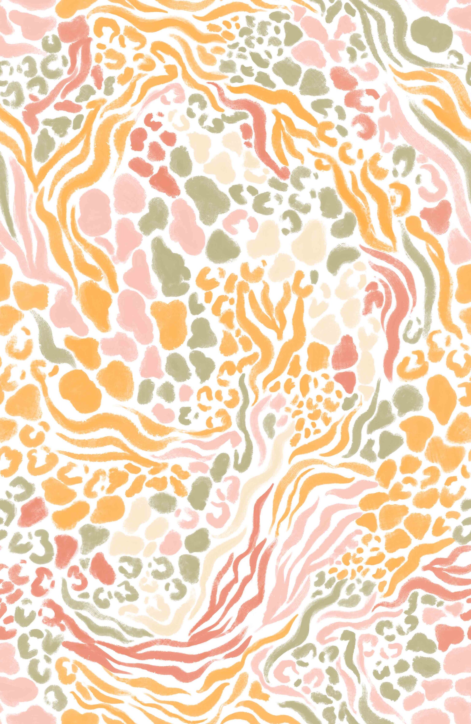 Animal Print Wallpaper - 'Tigiley' in 5 Colours - Bright Animal Print Wallpaper - Leopard Print - Zebra Print - Giraffe Print