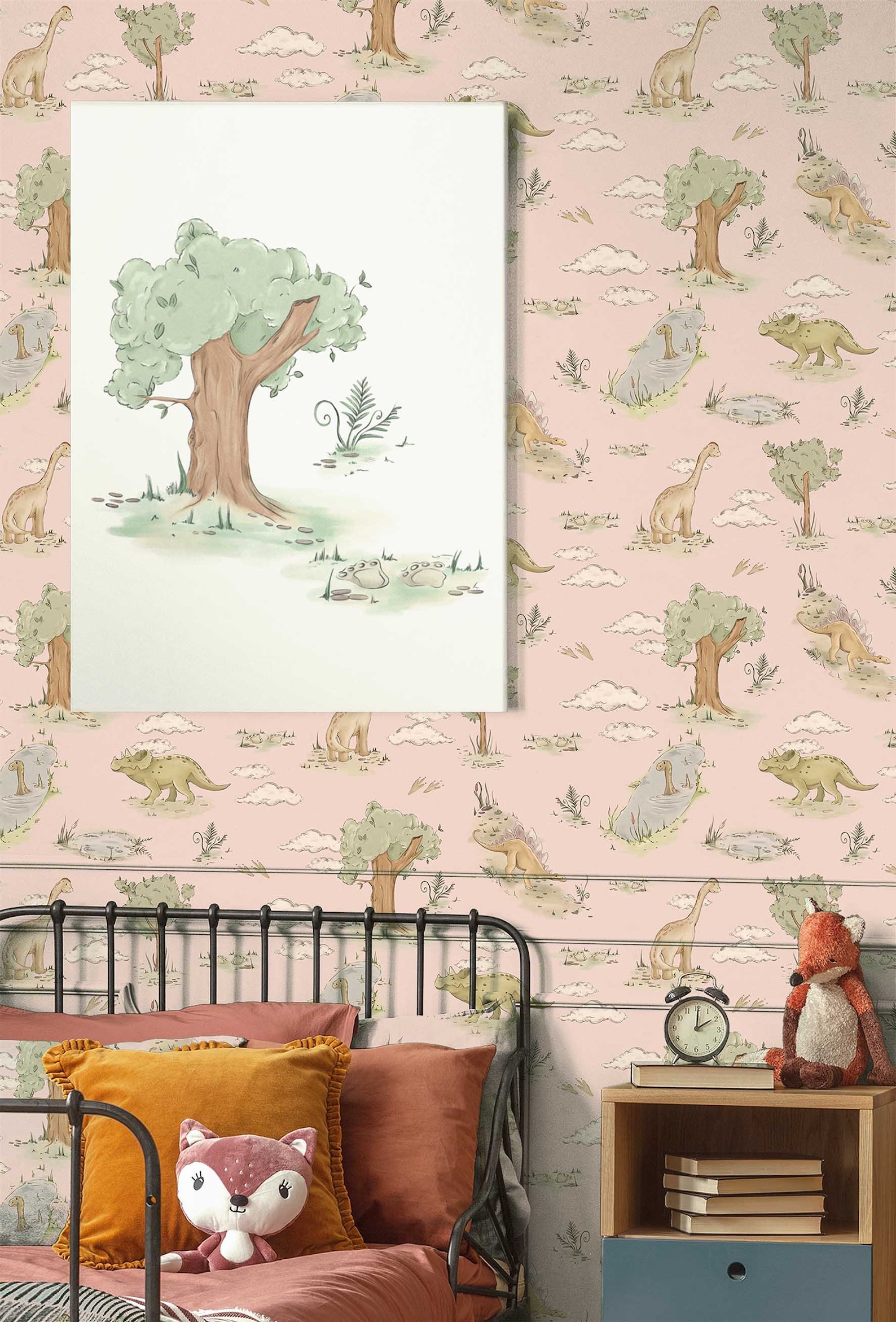 Children's Dinosaur Wallpaper Dino Dreams in 5 Colours Etsy UK
