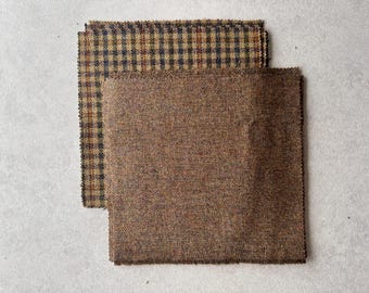 25cm x 25cm 10 Pack Tweed Squares. x5 of each colour. 100% new wool. Great for crafts. Blankets etc.