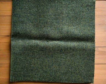 Tweed : Pure Wool - Traditionally Woven - Scottish. Suitable for Upholstery & Jacketing. ‘Colin’ is Green with Sea-Tone Small Fleck