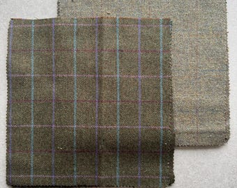 25cm x 25cm 10 Pack Tweed Squares. x5 of each colour. 100% new wool. Great for crafts. Blankets etc.