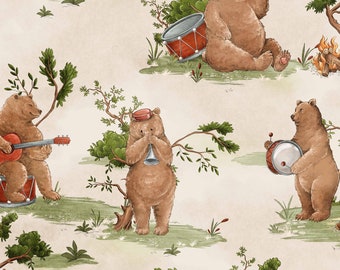 SALE Band Of Bears - Bear Wallpaper, Childrens Wallpaper, Nursery Wallpaper, Neutral Wallpaper