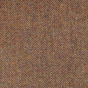 100% Pure Wool Herringbone Tweed Fabric; Tan Tweed with coloured fleck 'Henry' - Not Harris Tweed - Upholstery Fabric - Clothing Fabric